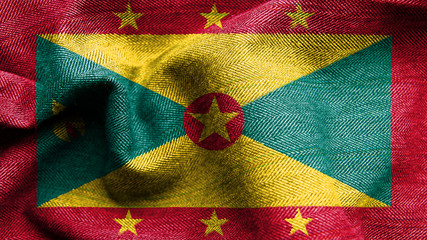 High resolution Grenada flag flowing with texture fabric detail