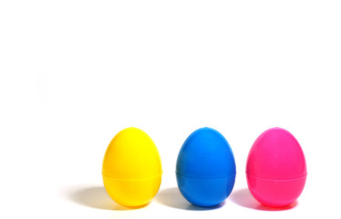 Plastic Easter Eggs on a White Background