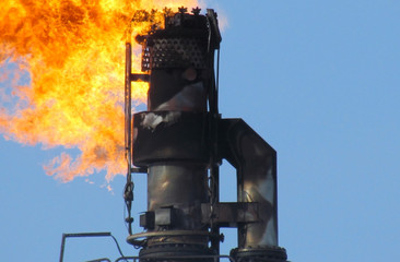 Torch system on an oil field