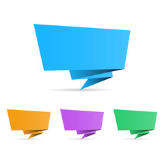Colorful trendy flat geometric speech bubbles. Vector