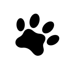 Cat footprint. Black Paw Prints. Vector illustration.