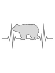 eisbär braunbär puls herzschlag frequenz grizzlybär schwarzbär bär berge teddy wald tier wildnis wild gefährlich clipart design logo