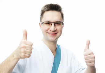 Handsome cheerful young dentist 