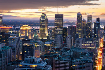 Montreal skyline by night