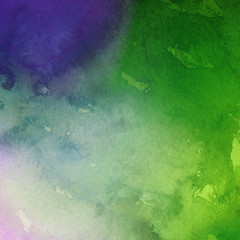 Colorful bright ink and watercolor texture on white paper background. Paint leaks and ombre effects. Hand painted abstract image.