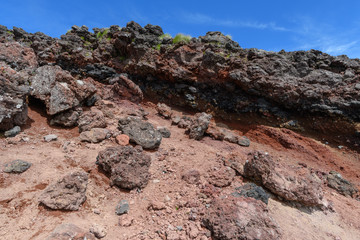 男体山の頂上付近の登山道