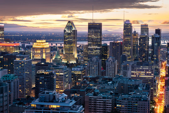 Montreal skyline by night - Powered by Adobe