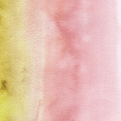 Colorful bright ink and watercolor texture on white paper background. Paint leaks and ombre effects. Hand painted abstract image.