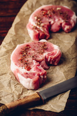 Pork loin steaks with ground spices