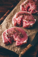 Pork loin steaks with ground spices