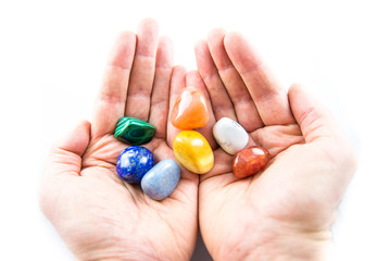Offer of colored chakra  stones
