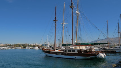 Fototapeta na wymiar Old style Sailing ship. Greece