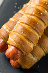 Homemade Pretzel Wrapped Hot Dog