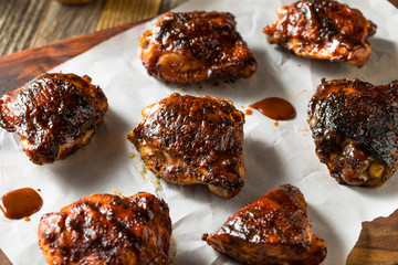 Homemade Grilled Barbecue Chicken Thighs