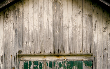 Barn wood surface with aged boards lined up. Wooden planks on a wall or floor with grain and texture. 