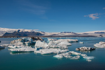 Jokulsarlon Glacier lagoon and Oeraefajokull glacier, a part of Vatnaj&ouml;kull national park