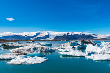 Jokulsarlon Glacier lagoon and Oeraefajokull glacier, a part of Vatnajökull national park