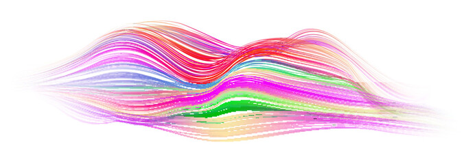 Colorful flow brush stroke. Ribbon isolated line.