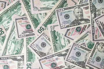 Background texture created with 50 American dollars