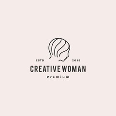 woman logo vector icon illustration line outline monoline