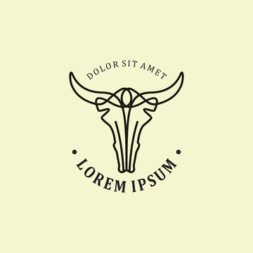 Cow Girl logo line art design