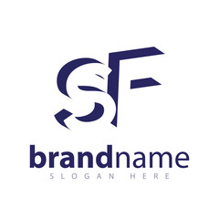 SF Initial Letter logo in negative space vector template