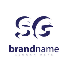 S G Initial Letter logo in negative space vector template