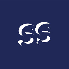 SS Initial Letter logo in negative space vector template