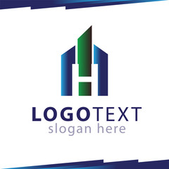 M Letter with graph Logo Vector Template