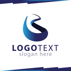 B Letter Rounded Logo Vector Template