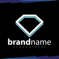Fototapeta premium Diamond Line Logo Vector Template