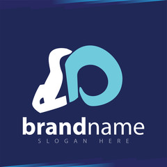 L D Initial Letter sheep logo vector