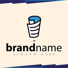 Paper Pen Logo Vector template