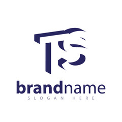 TS Initial Letter logo in negative space vector template