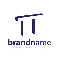 Fototapeta na wymiar TT Initial Letter logo in negative space vector template