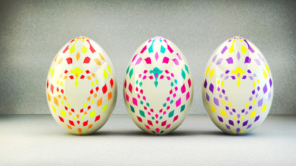 Easter Egg Plata con corazones de color