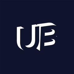 U B Initial Letter logo in negative space vector template