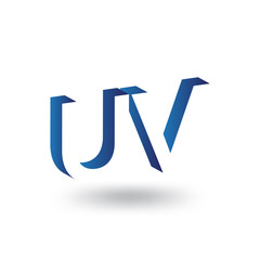 UV Initial Letter logo in negative space vector template