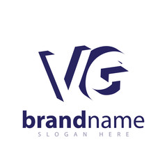 VG Initial Letter logo in negative space vector template