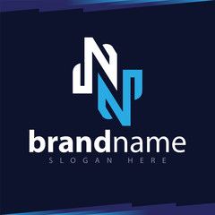 N Letter Line Art Logo template