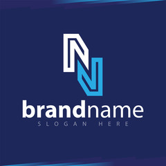 Fototapeta premium N Letter Line Art Logo template