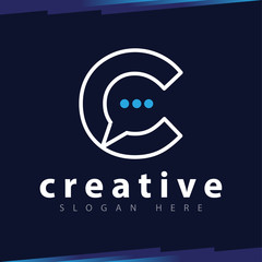 C Letter Talk Logo Template