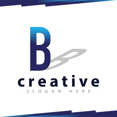 B Letter With Shadow Logo Template