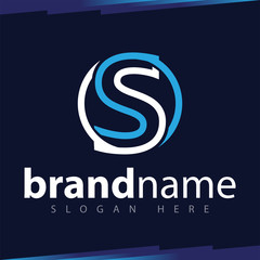 Obraz premium S Letter Line Art Logo