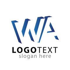 WA Initial Letter logo in negative space vector template