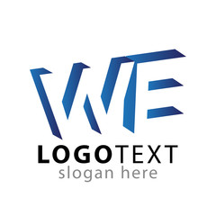 WE Initial Letter logo in negative space vector template