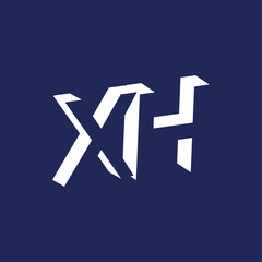 X H Initial Letter logo in negative space vector template