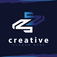 C Letter Seven Number logo template