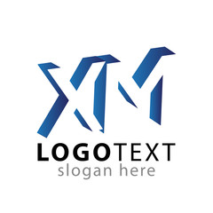 X M Initial Letter logo in negative space vector template