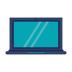 Laptop computer technology blue lines